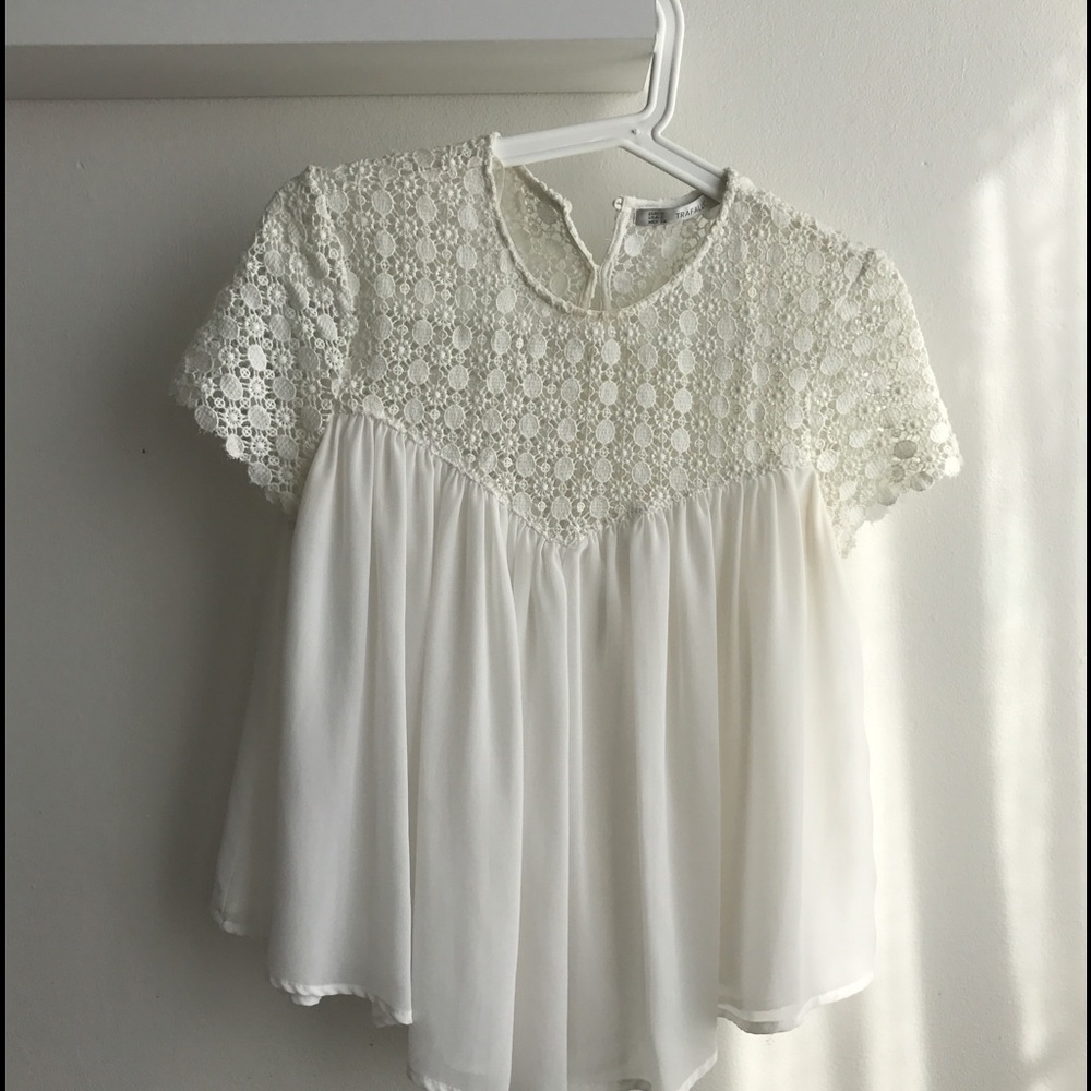 Zara chiffon and lace top