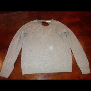 Open back grey sweater