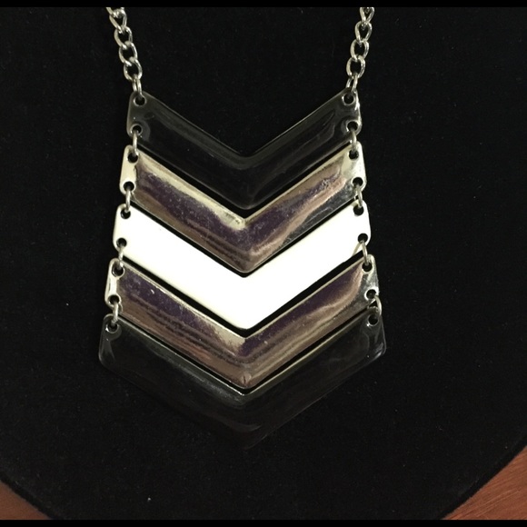 Black, Silver, and White Necklace - Picture 2 of 3