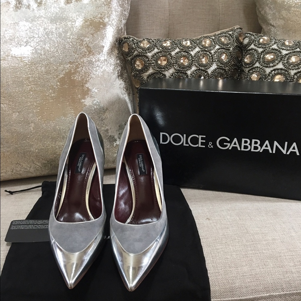 Dolce and Gabanna silver heels
