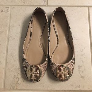 Tory Burch Snakeskin Reva Flats