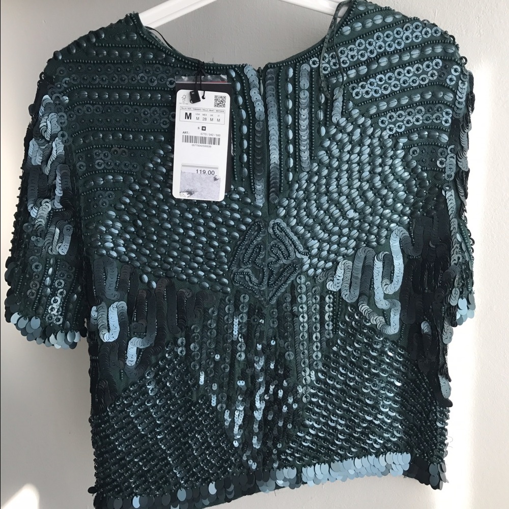 Zara all sequin top