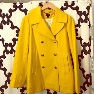 Hardly worn J. Crew yellow Peacoat - Gold buttons