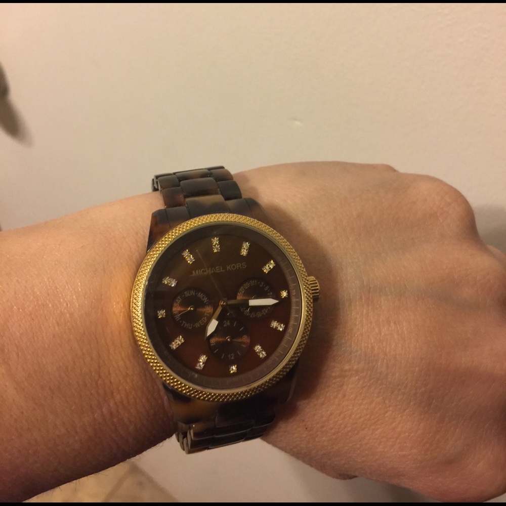 Michael Kors tortoise shell watch