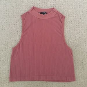 Ribbed high neck crop top