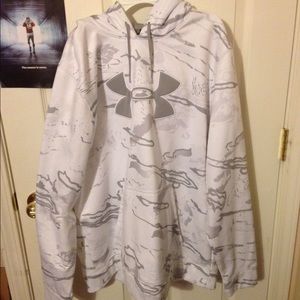 Men's under armour white camo hoodie size XL