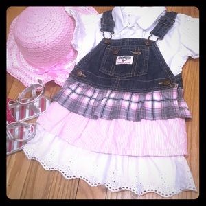 🎀 Oshkosh Denim and Eyelet Lace overall dress 🎀