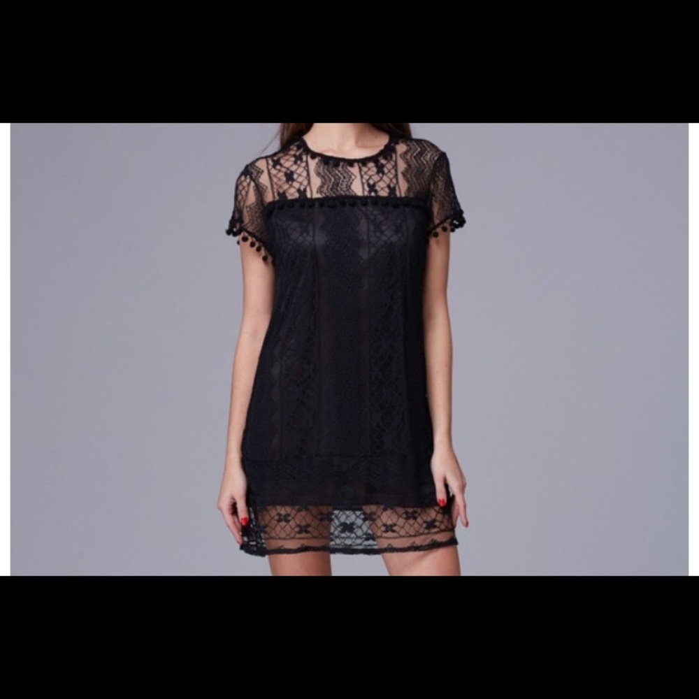DISCOUNTED WHITE LACE MINI DRES SEXY black /white - Picture 7 of 7