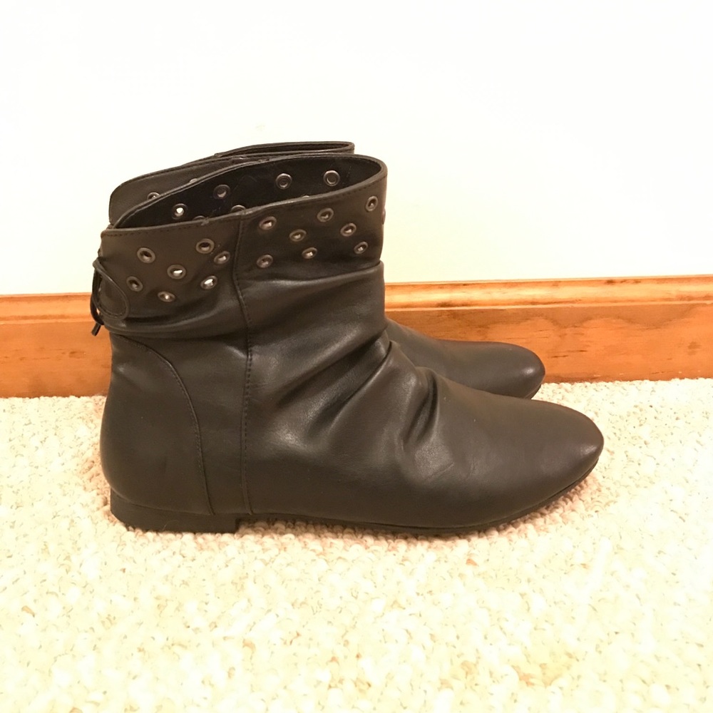 Black Leather Booties