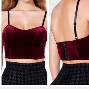 American Apparel BLACK velvet corset top