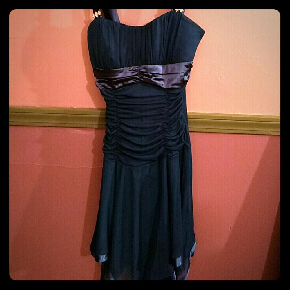 Blue dress with small rhinestones