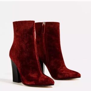 Red velvet boots