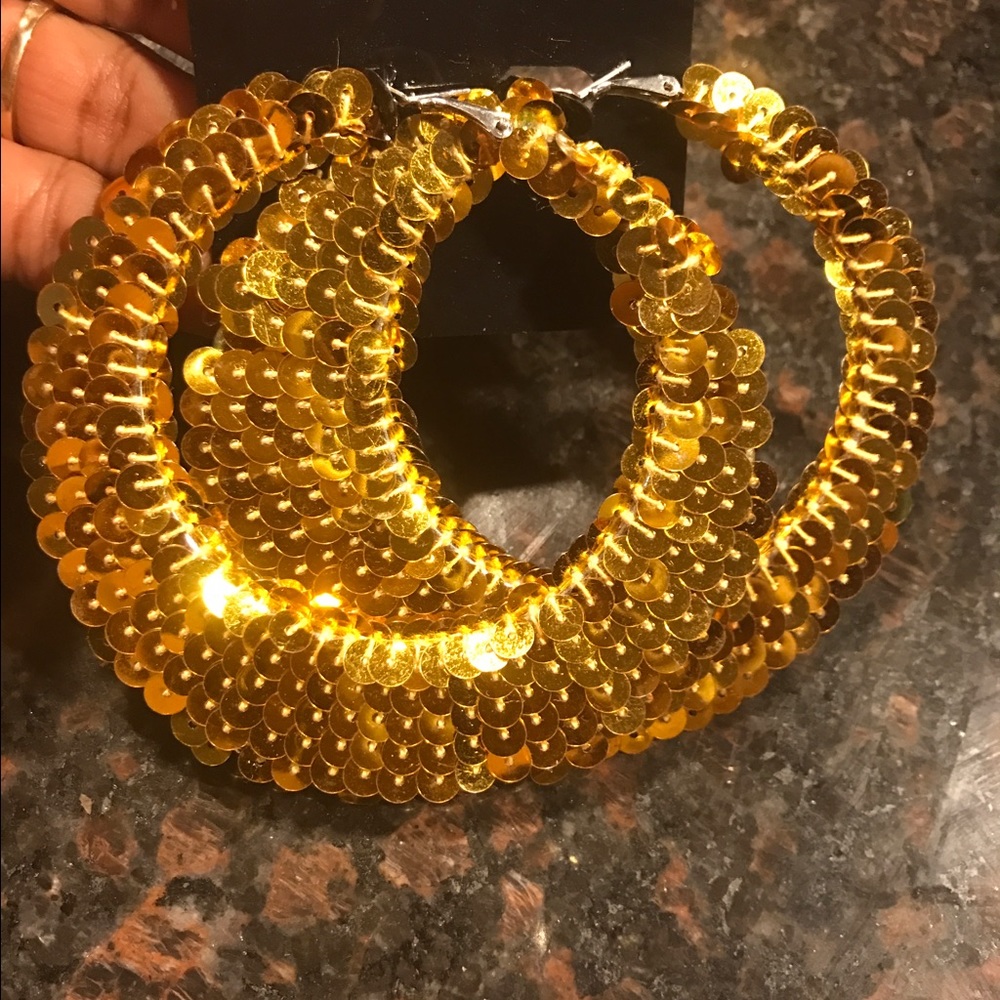 NWOT Sequin Hoops