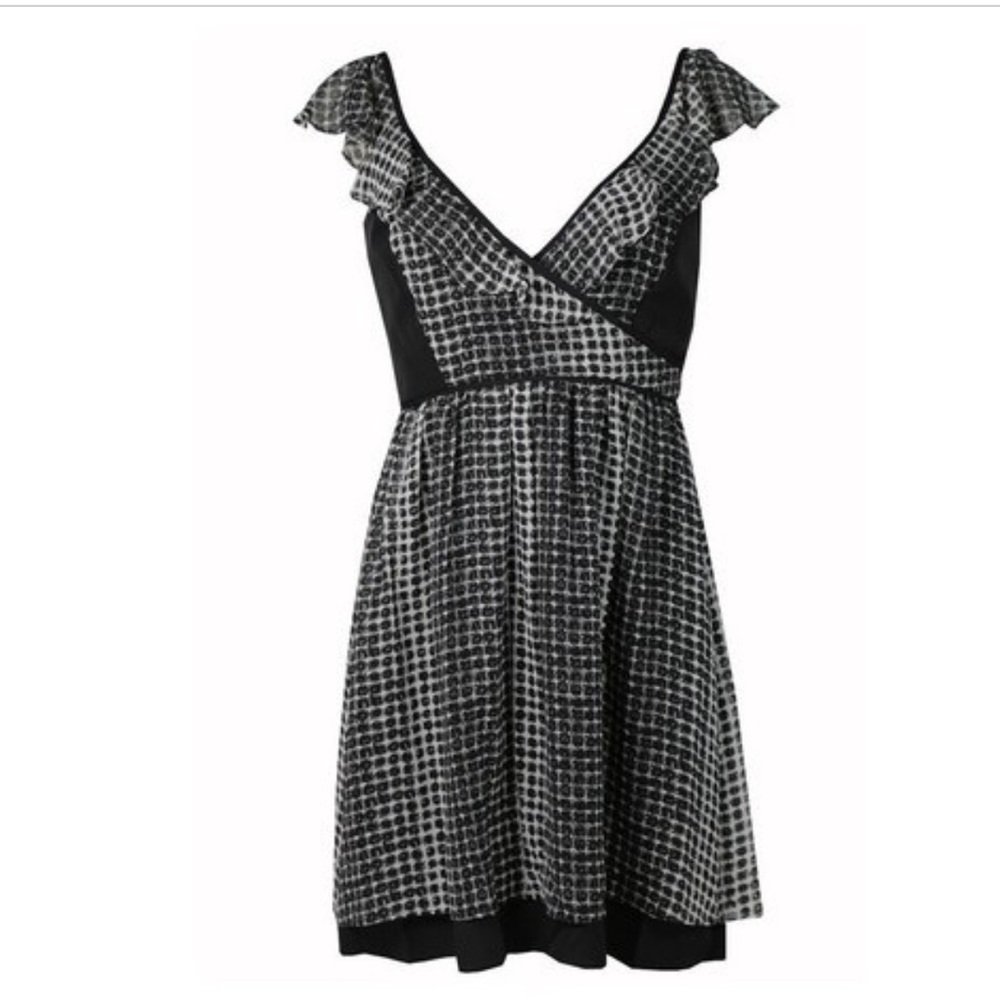 BCBG Women's Ruffled Neckline Dress