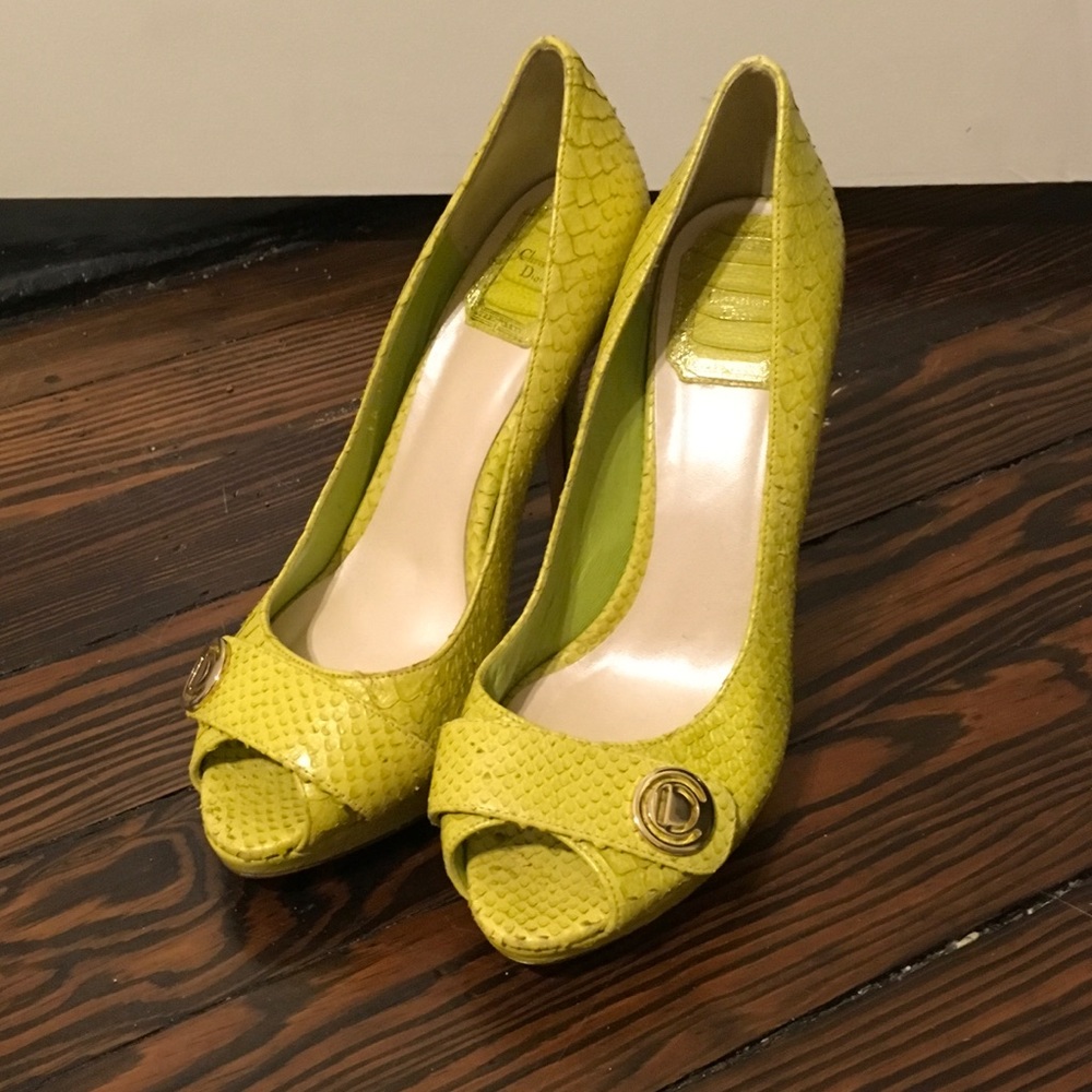 Dior Lime Green Snakeskin heels