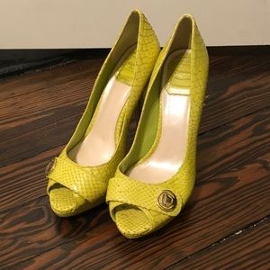 Dior Lime Green Snakeskin heels