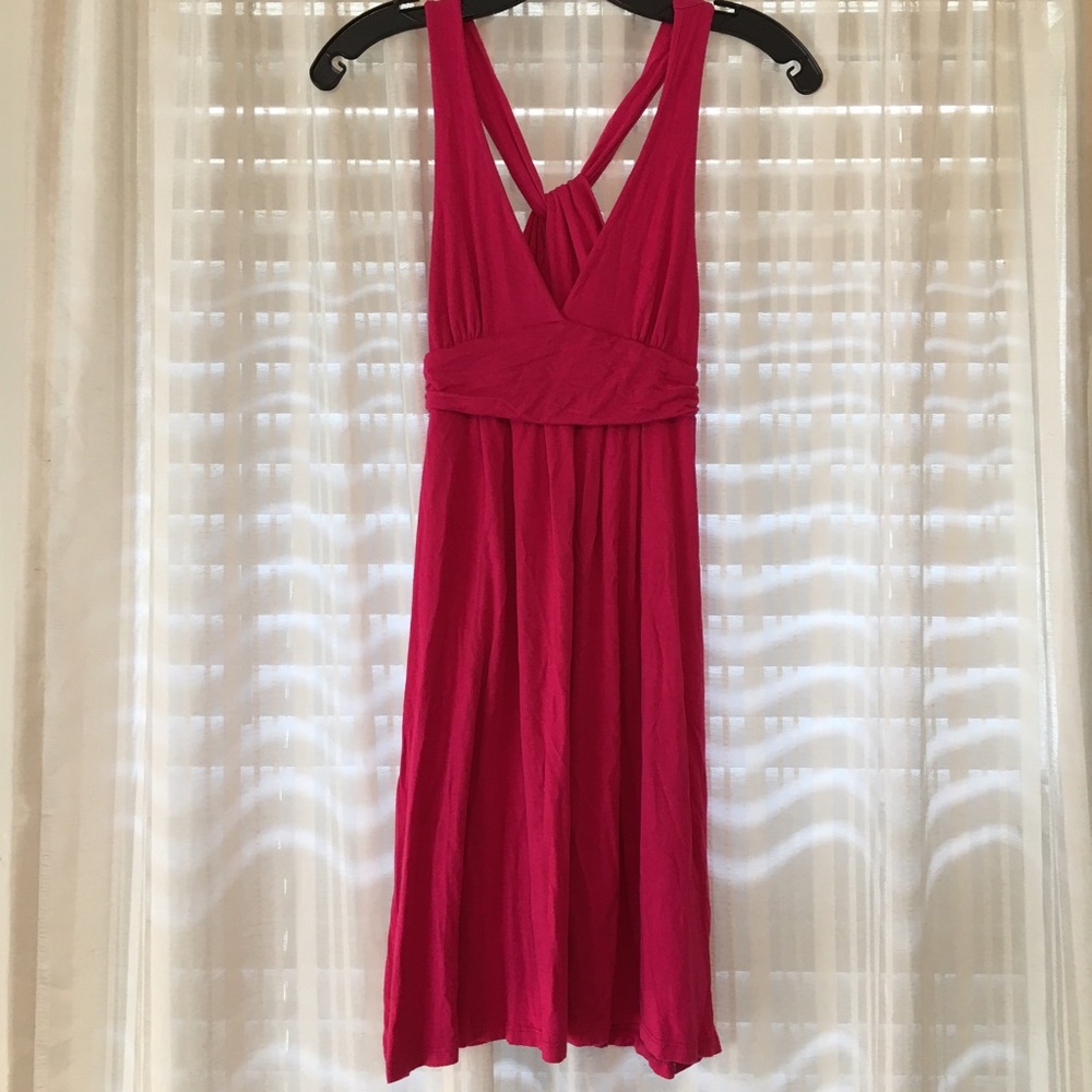 Lush pink cotton cross-back dress