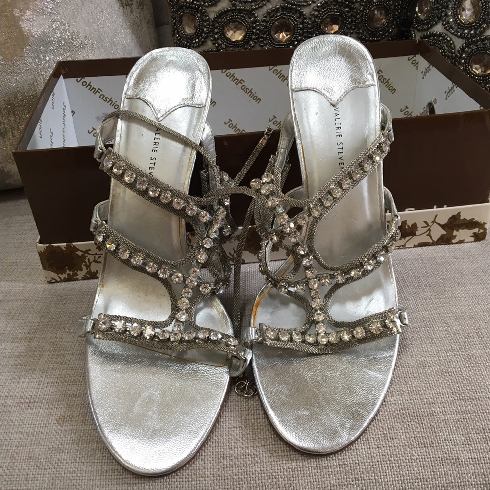 Rhinestone strap heels