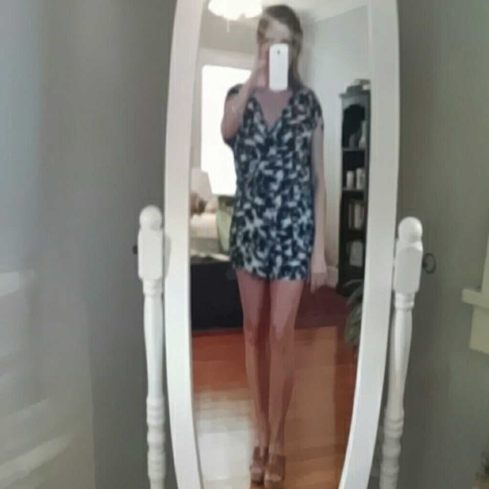 Black and white jersey romper