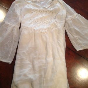 White tulle boho dress