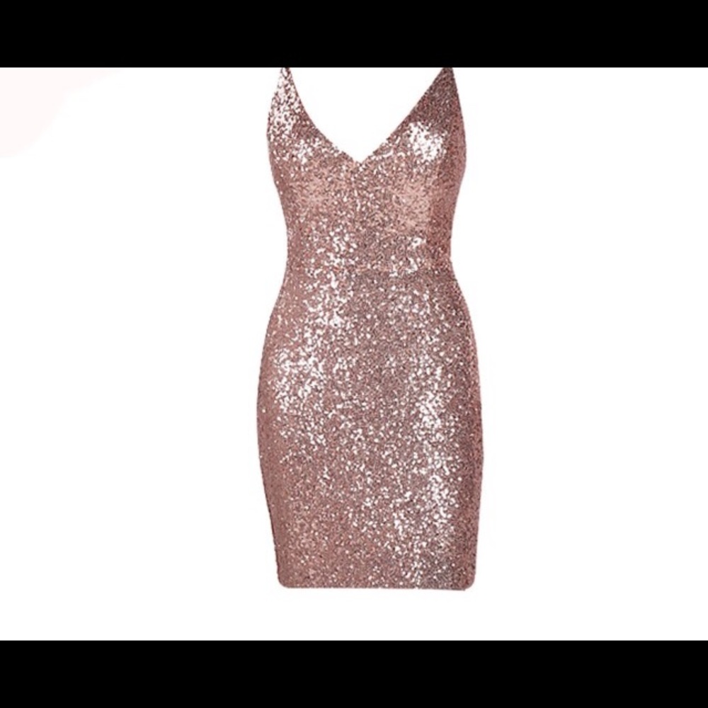 Backless Rose Gold Dress