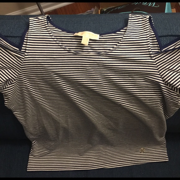 Michael Kors Navy/White Stripped Cold Shoulder - Picture 2 of 3