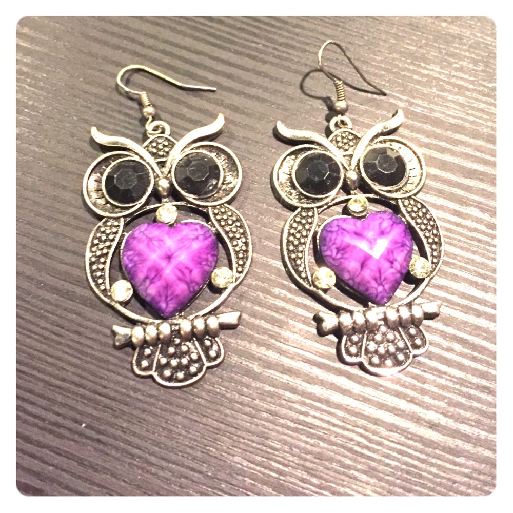 Silver Owl Earrings