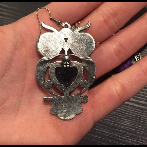 Silver Owl Earrings - Picture 3 of 3