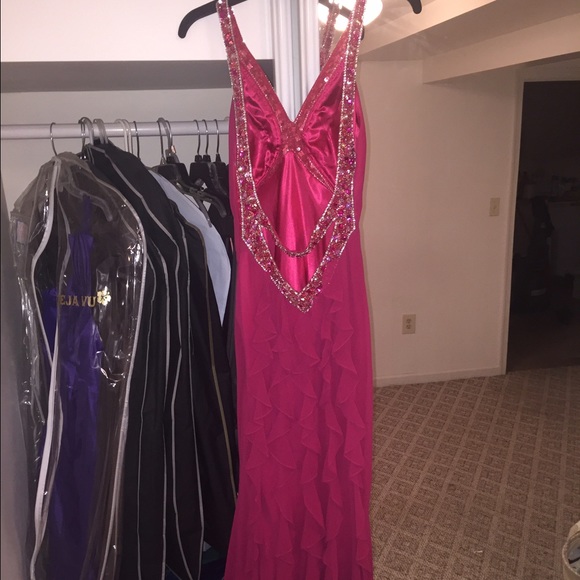 Fuchsia / Red Prom Dress - Picture 2 of 5