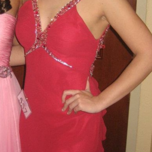 Fuchsia / Red Prom Dress - Picture 4 of 5