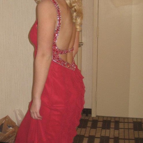 Fuchsia / Red Prom Dress - Picture 5 of 5