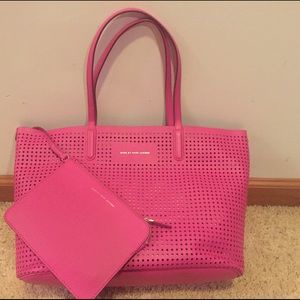 NWT 100% Leather MBMJ Fuchsia Tote