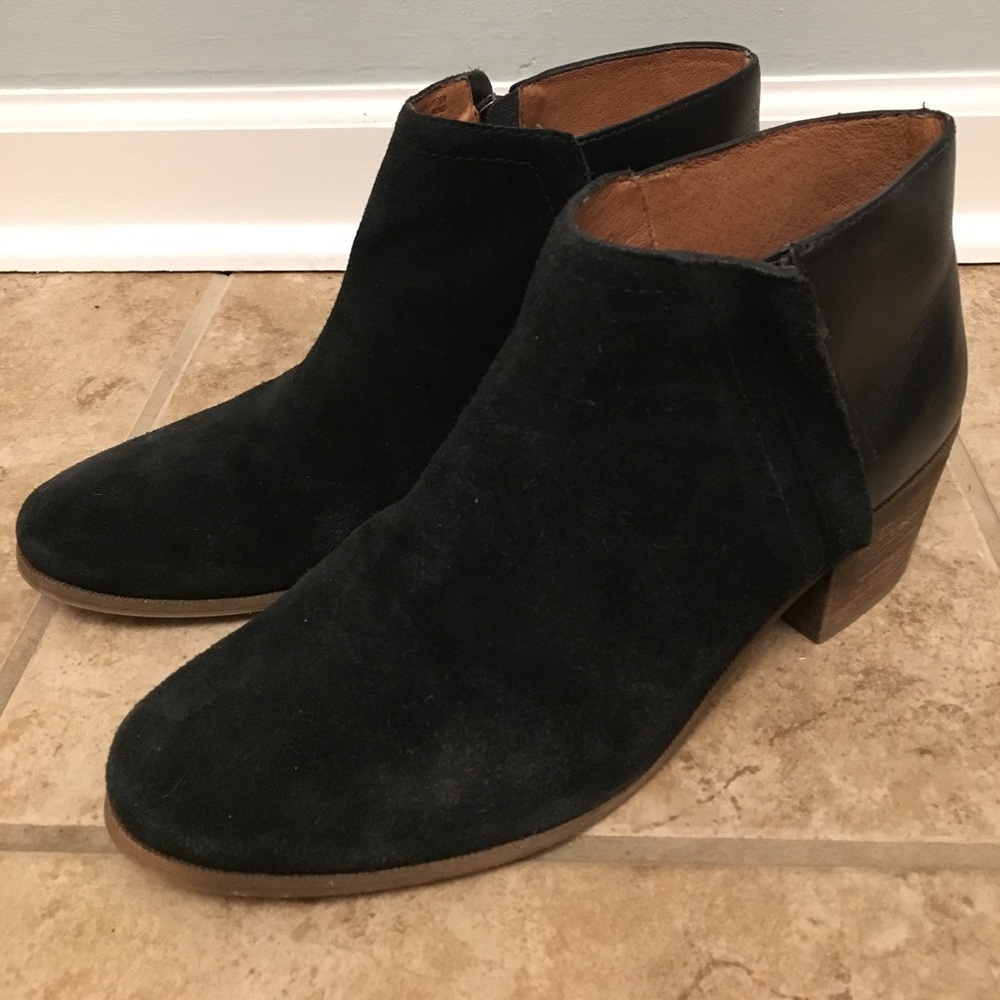 Madewell Cait Bootie (Leather and Suede) - Black