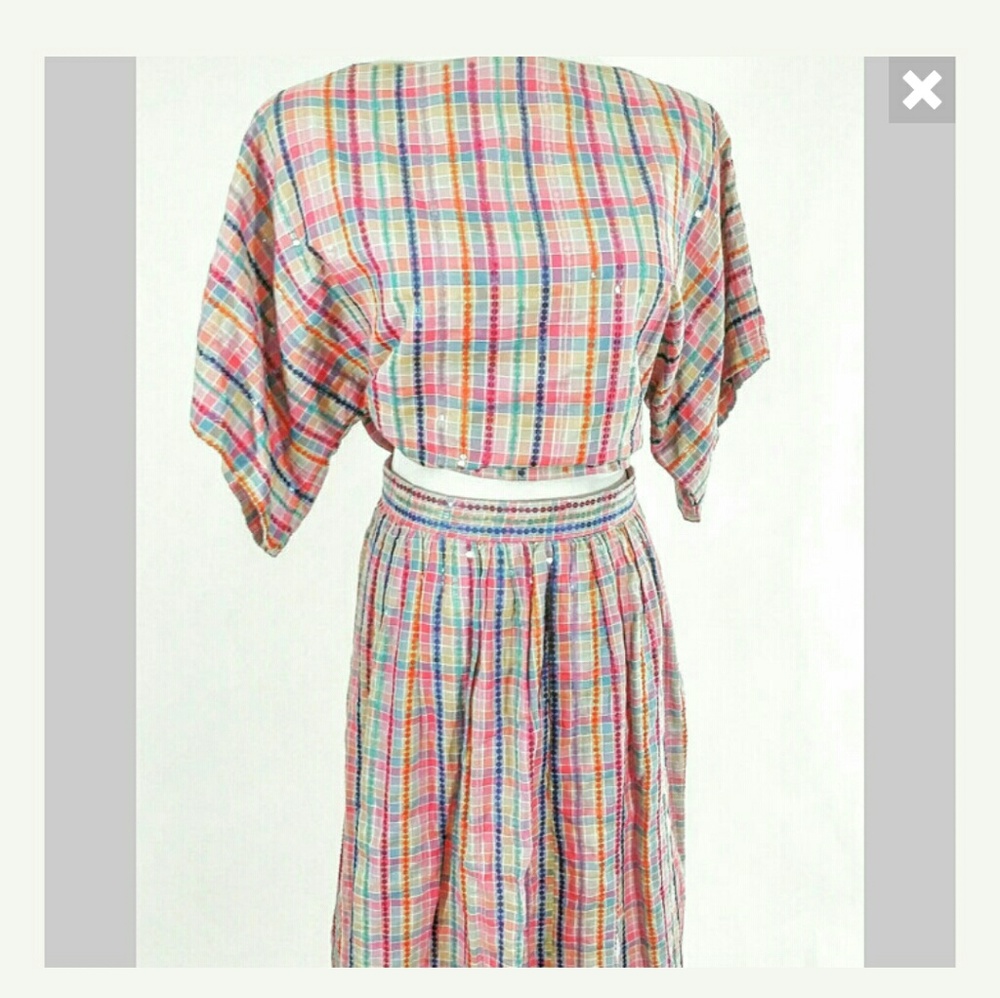 Sequin Two Piece Skirt Set Vintage