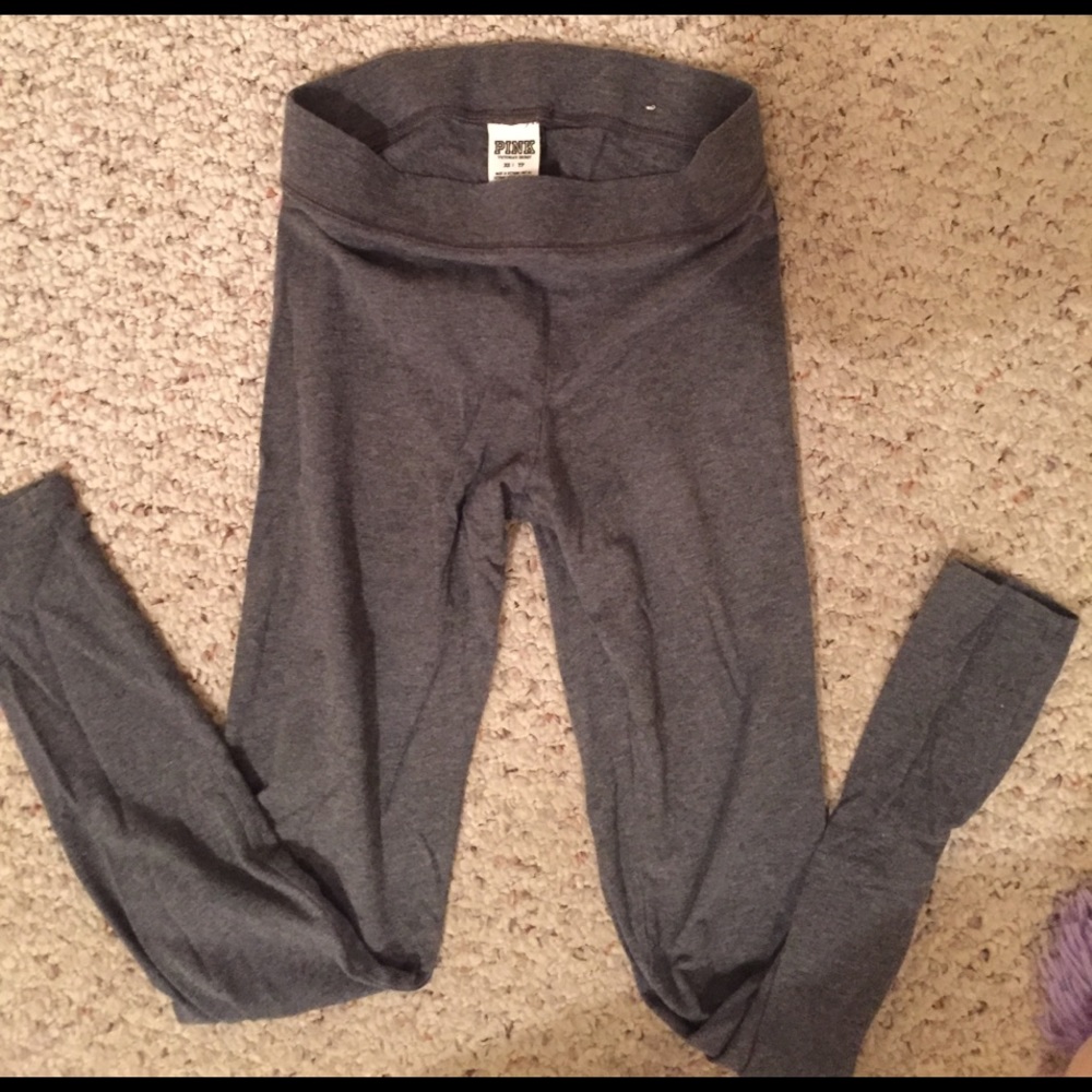 PINK- Gray leggings - Picture 1 of 2