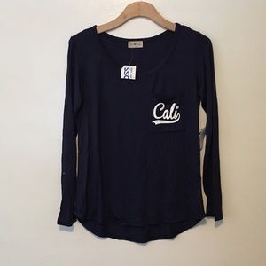 Navy Long Sleeve Tee w/ Cali Graphic