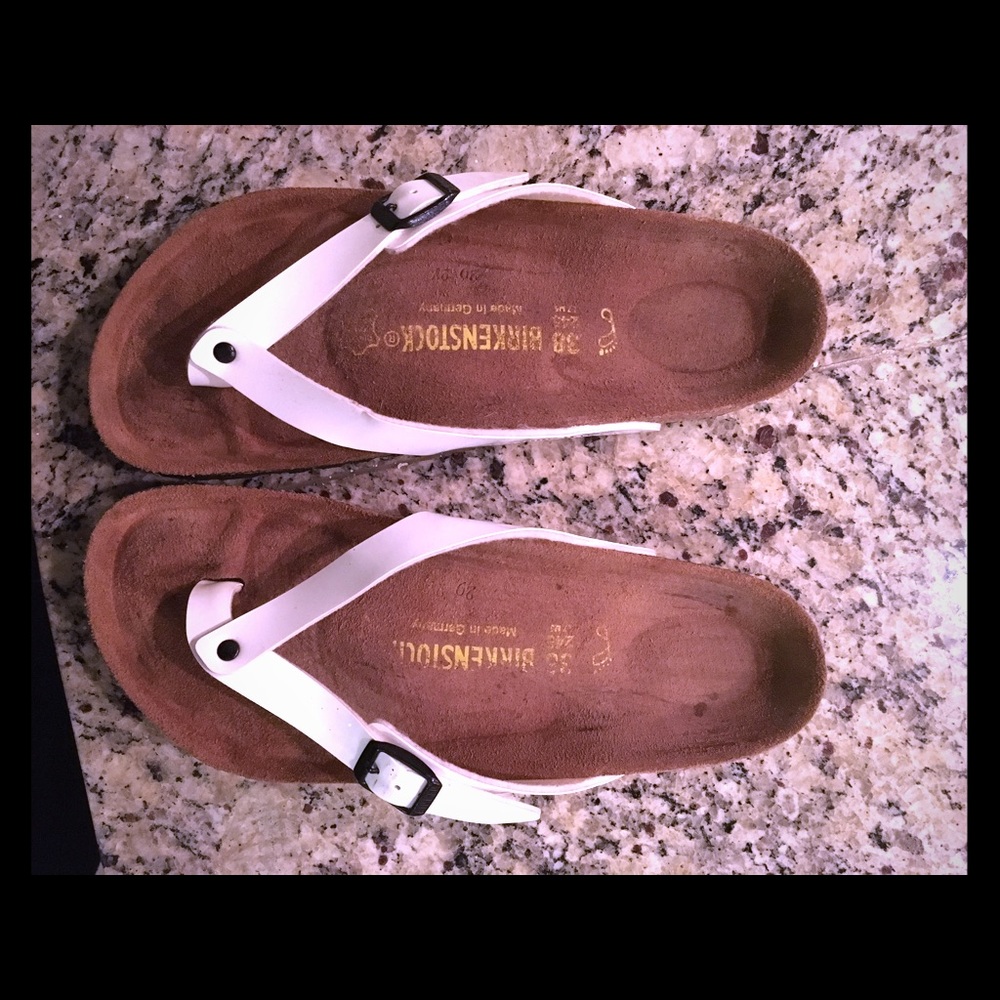 Birkenstock patent white Adria sandal 38/7