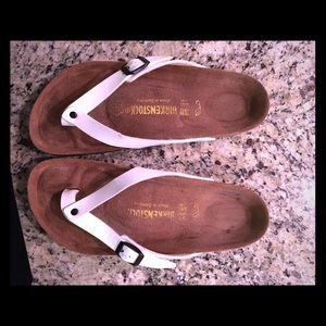 Birkenstock patent white Adria sandal 38/7