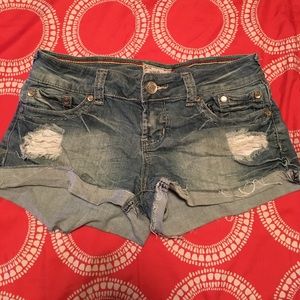 Blue denim shorts