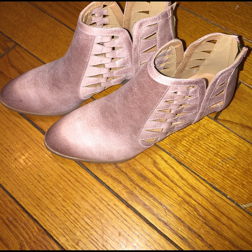 Pink ankle booties
