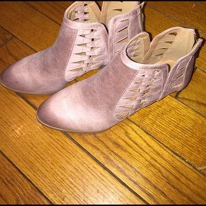 Pink ankle booties