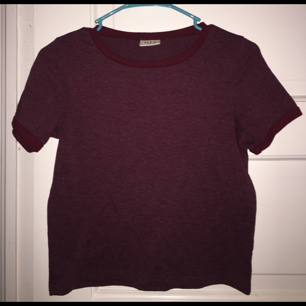 Maroon H.I.P crop top