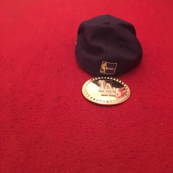 NWOT NEW ERA Lakers Hat with LA belt buckle."FAN" - Picture 2 of 3
