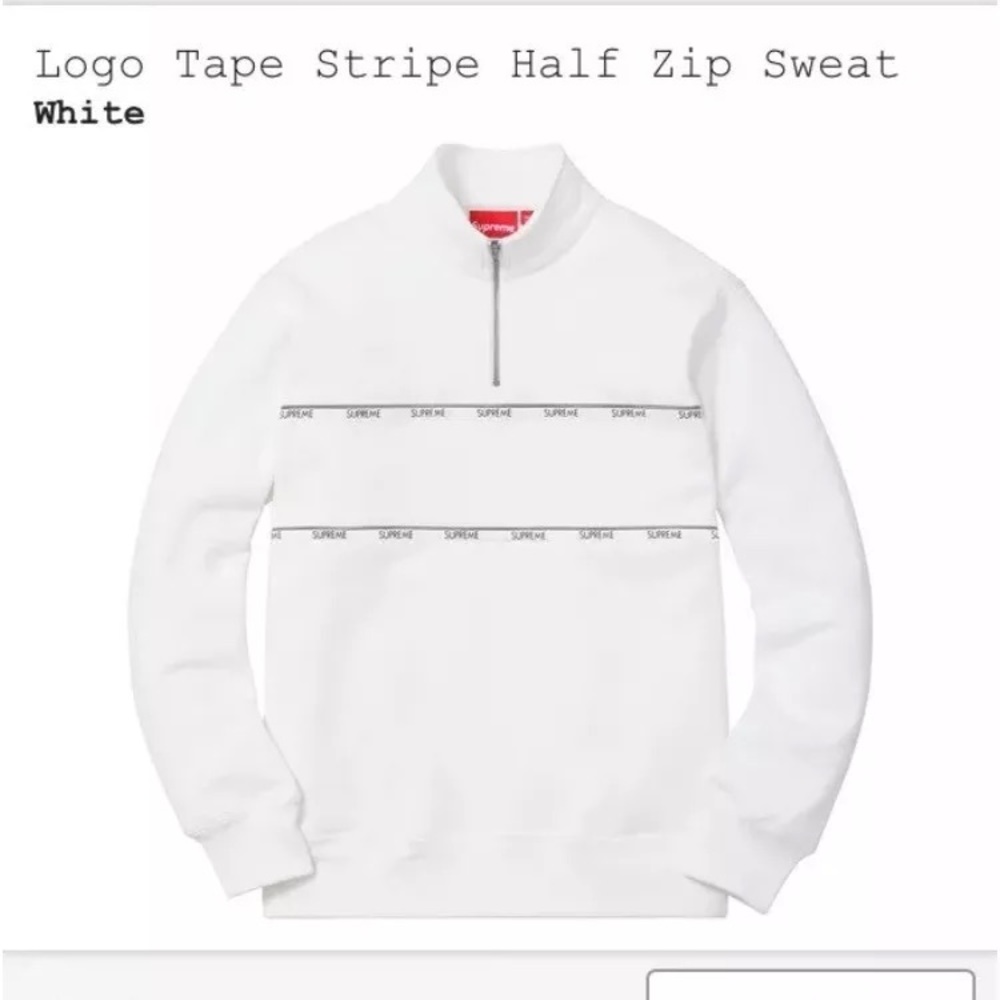 supreme logo half zip