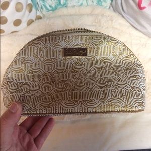 Lilly Pulitzer Gold and Bamboo Makeup Bag