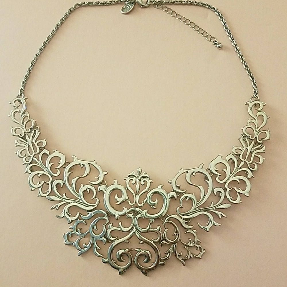 Charming Charlie Silver Scroll necklace