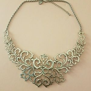 Charming Charlie Silver Scroll necklace