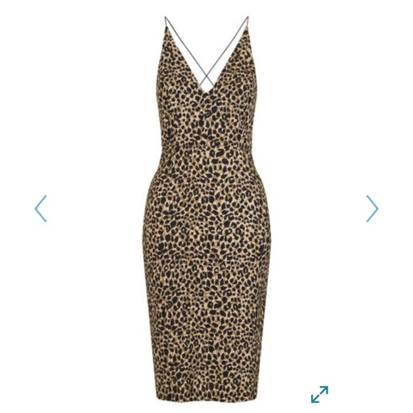 Topshop animal print plunge body-con midi dress - Picture 2 of 4