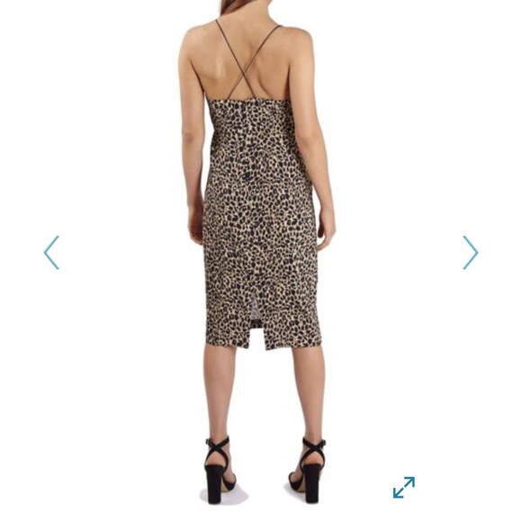 Topshop animal print plunge body-con midi dress - Picture 3 of 4