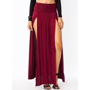 Go Jane Double Split Maxi Skirt